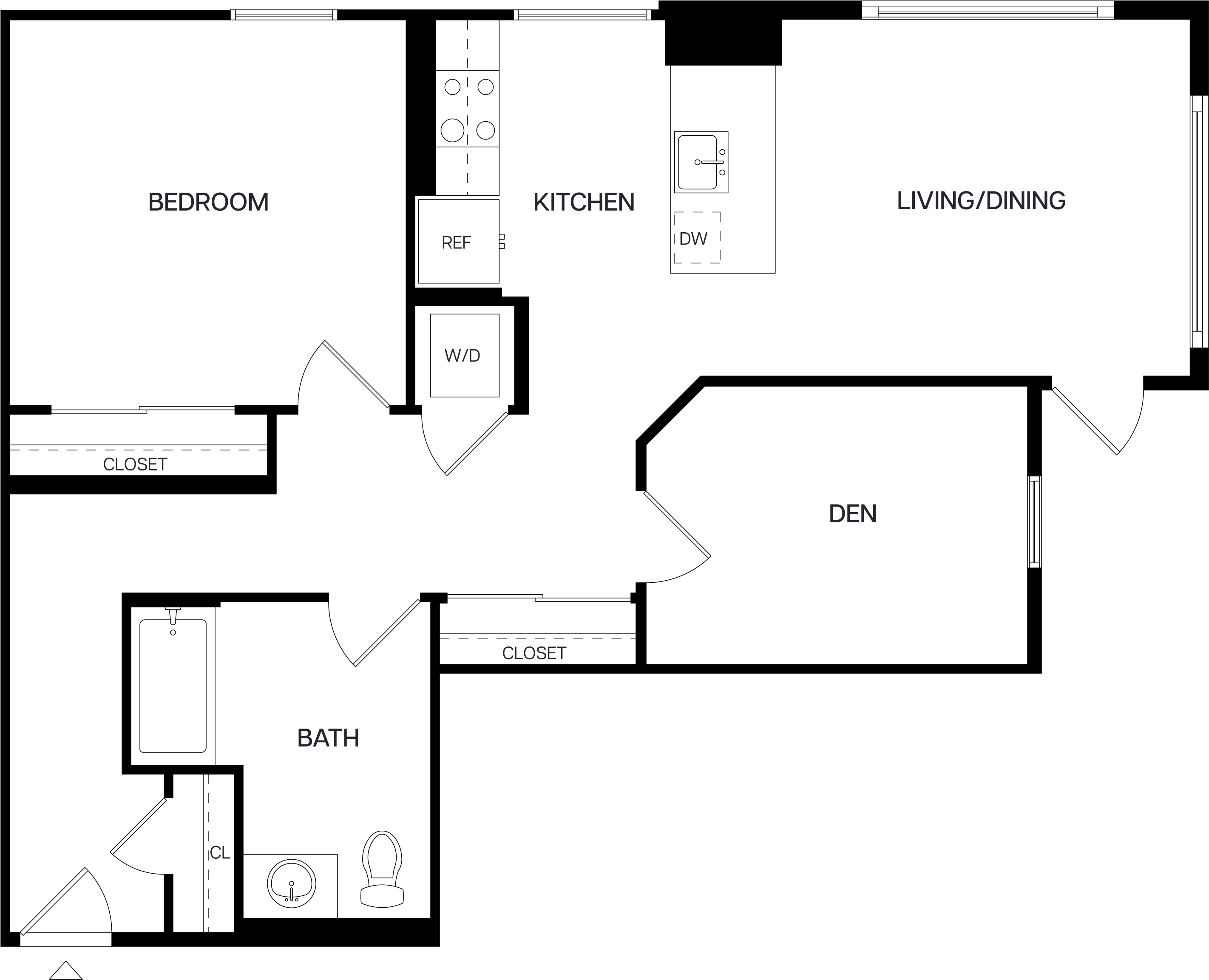 2 Bed/1 Bath-B2