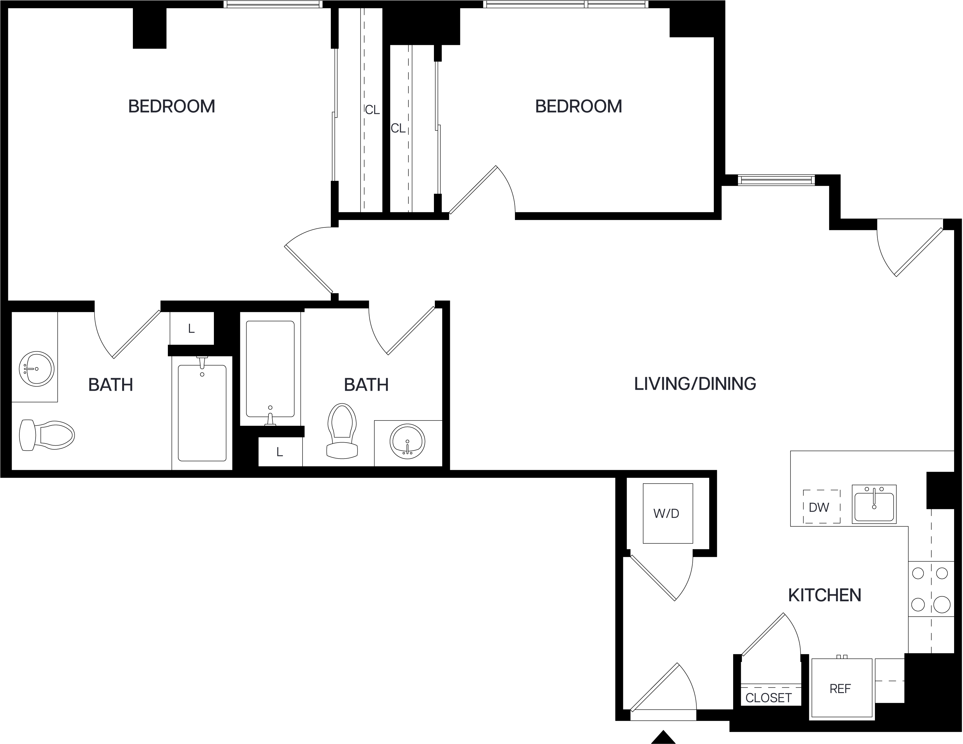 2 Bed/2 Bath-B1