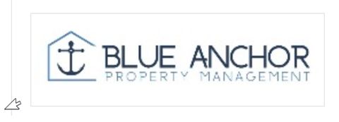 A logo for Blue Anchor Property Management featuring a blue anchor.