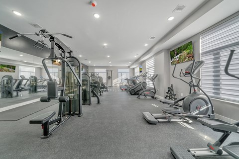 the gym at the preserve at green valley townhomes in green valley va