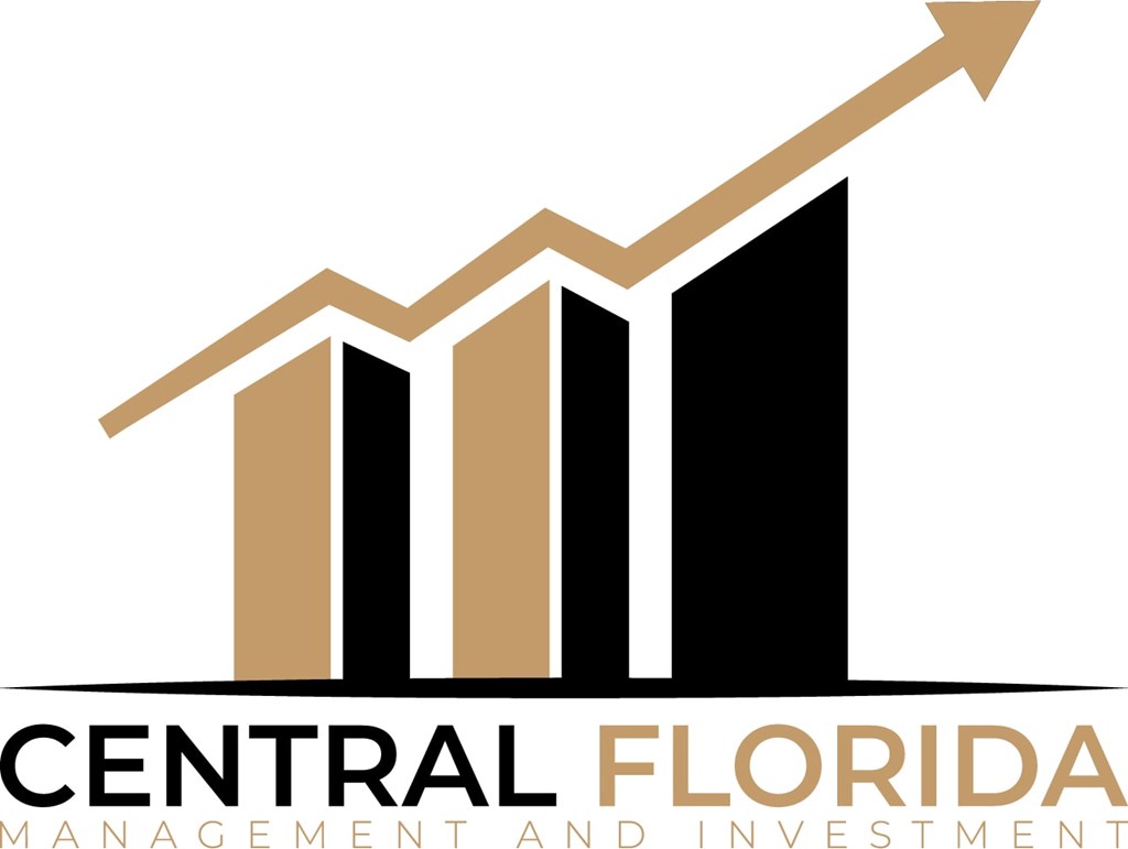 A logo for Central Florida Management and Investment with a graph and an upward trending arrow.