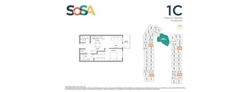 1 Bedroom + Den, 1 Bathroom (FP-1C Long)