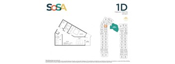 1 Bedroom, 1 Bathroom (FP-1D)