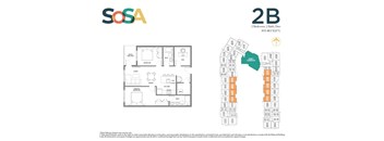 2 Bedroom + Den, 2 Bath (SFP-2B Inset)