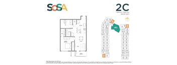 1 Bedroom + Den, 2 Bathroom (FP-2C)