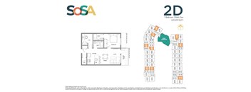 1 Bedroom + Den, 2 Bathroom (FP-2D)