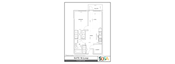 1 Bedroom, 1 Bathroom (FP-1B Long)