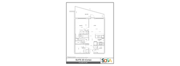 1 Bedroom, 2 Bathroom (FP-2D Compact)