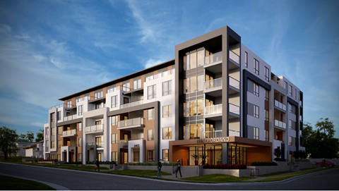 The building is called The Orbano and it is a residential apartment building.