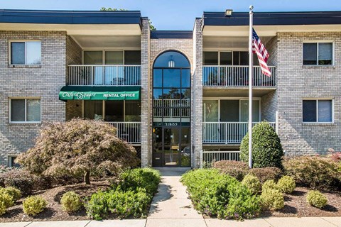 front of apartment building