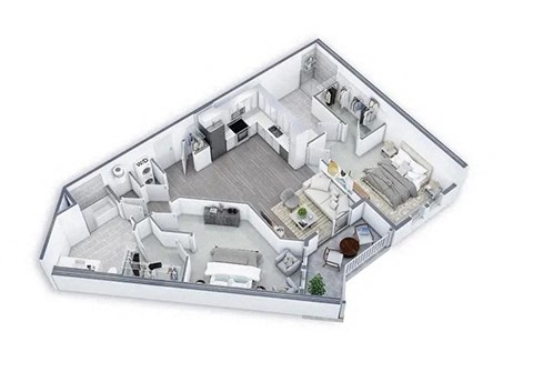 2 Bed 2 Bath Floor Plan | 1,162 Sq. Ft. at Lyric at Norton Commons Apartments, Prospect, KY