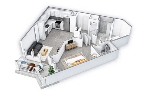 1 Bed 1 Bath Floor Plan | 770 Sq. Ft. at Lyric at Norton Commons Apartments, Prospect, KY
