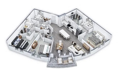 3 Bed 2.5 Bath Floor Plan | 1,561 Sq. Ft. at Lyric at Norton Commons Apartments, Prospect