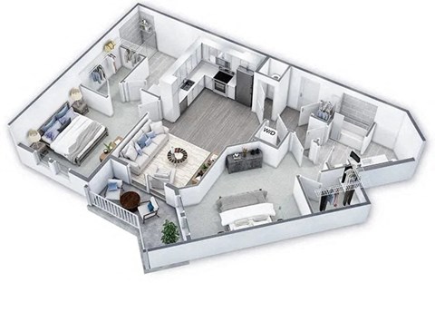 2 Bed 2 Bath Floor Plan | 1,120 Sq. Ft. at Lyric at Norton Commons Apartments, Prospect