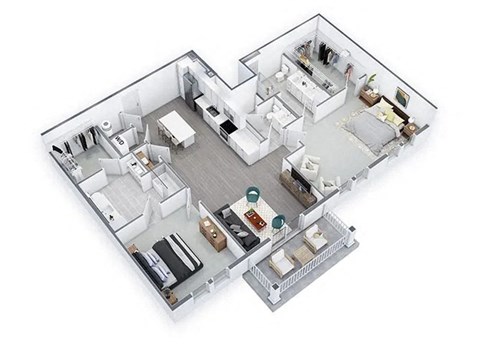 2 Bed 2 Bath Floor Plan | 1,415 Sq. Ft. at Lyric at Norton Commons Apartments, Prospect, KY, 40059