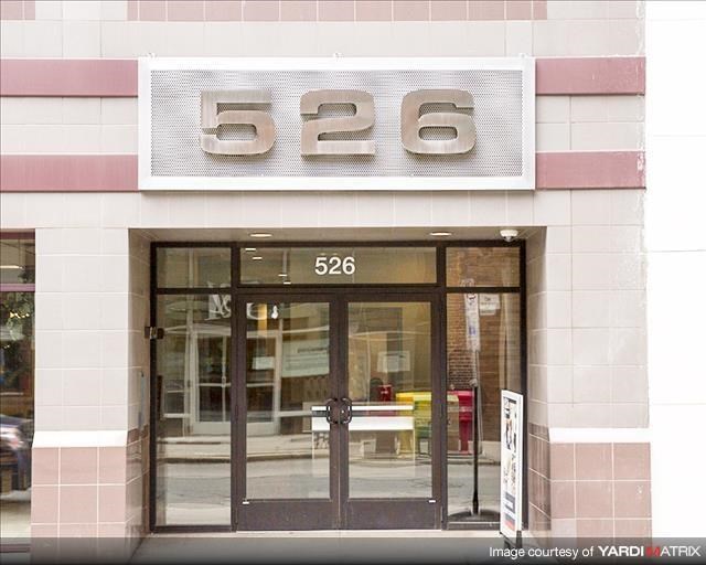 a building with a sign on the front of it