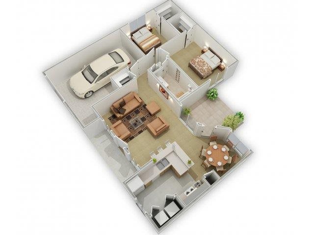 The Brook Meadow Floorplan The Brook Meadow Floorplan at Three Waters Green apartments in Pensacola, FL 32506