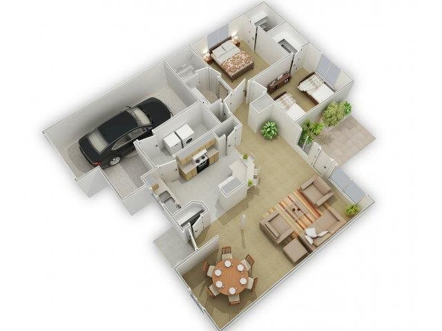 The Juniper Mist Floorplan The Juniper Mist Floorplan at Three Waters Green apartments in Pensacola, FL 32506
