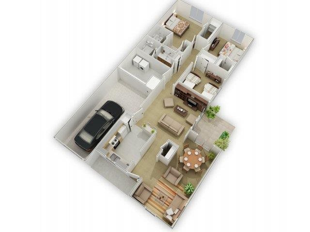 The Veranda Trace Floorplan The Veranda Trace Floorplan at Three Waters Green apartments in Pensacola, FL 32506