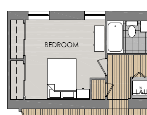 2 Bedroom 1 Bath 2D Floorplan 2 Bedroom 1 Bath 2D Floorplan-Mercer Commons Apartments Cincinnati, OH