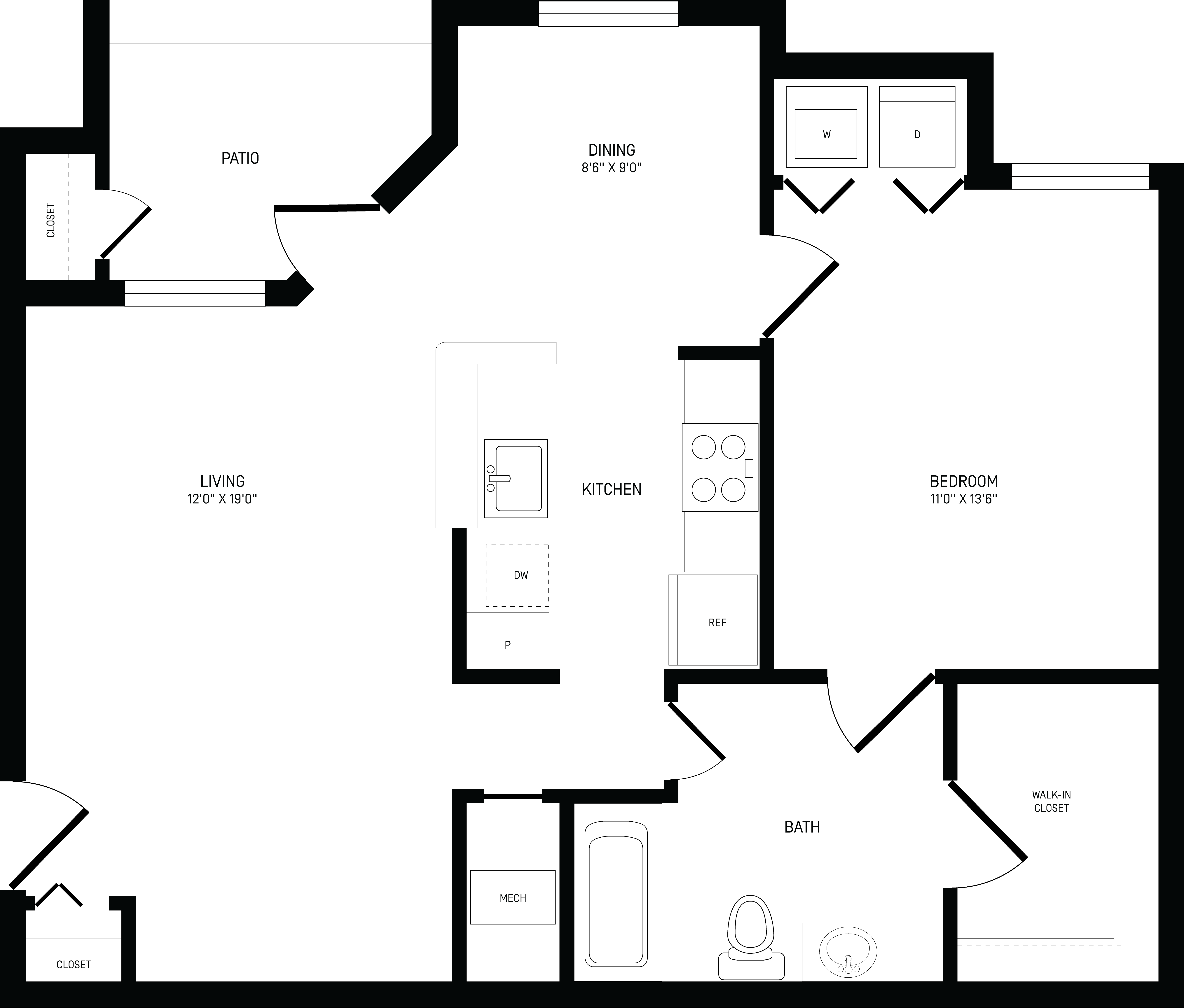 1 Bed/1 Bath-A1B