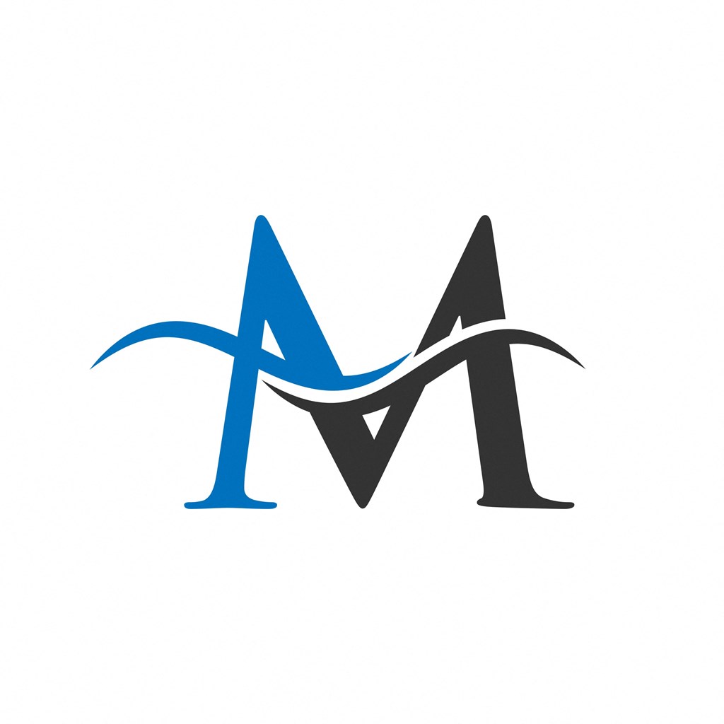 a and m letter logo design template