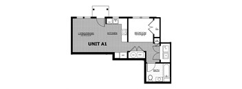 Studio, 1 Bath - A1