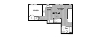 Studio, 1 Bath - A2
