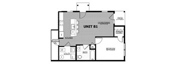 1 Bedroom, 1 Bath - B1-2