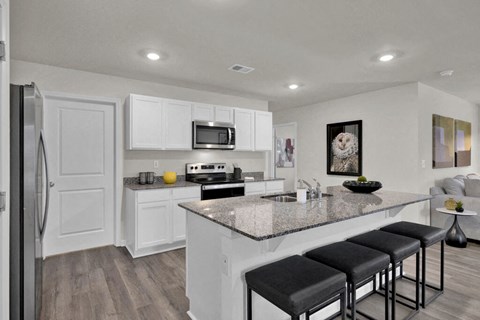 Counter table and bench at Valley Ridge, Rossville, Georgia