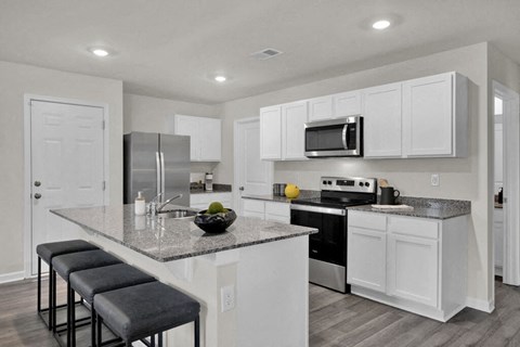 Kitchen with cabinets at Valley Ridge, Rossville, Georgia