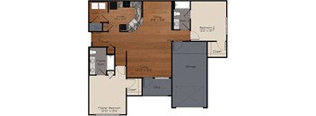 B3 Floor Plan  at Enclave at Bailes Ridge Apartment Homes, Indian Land, South Carolina