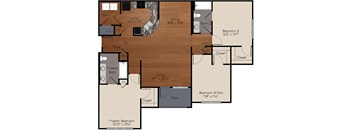 C1 Floor Plan at Enclave at Bailes Ridge Apartment Homes, Indian Land
