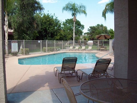 the pool is available for residents to enjoy at the apartments