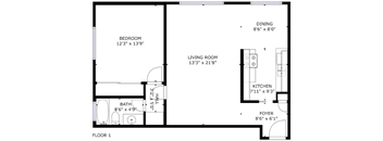 1 Bedroom, 1 Bathroom
