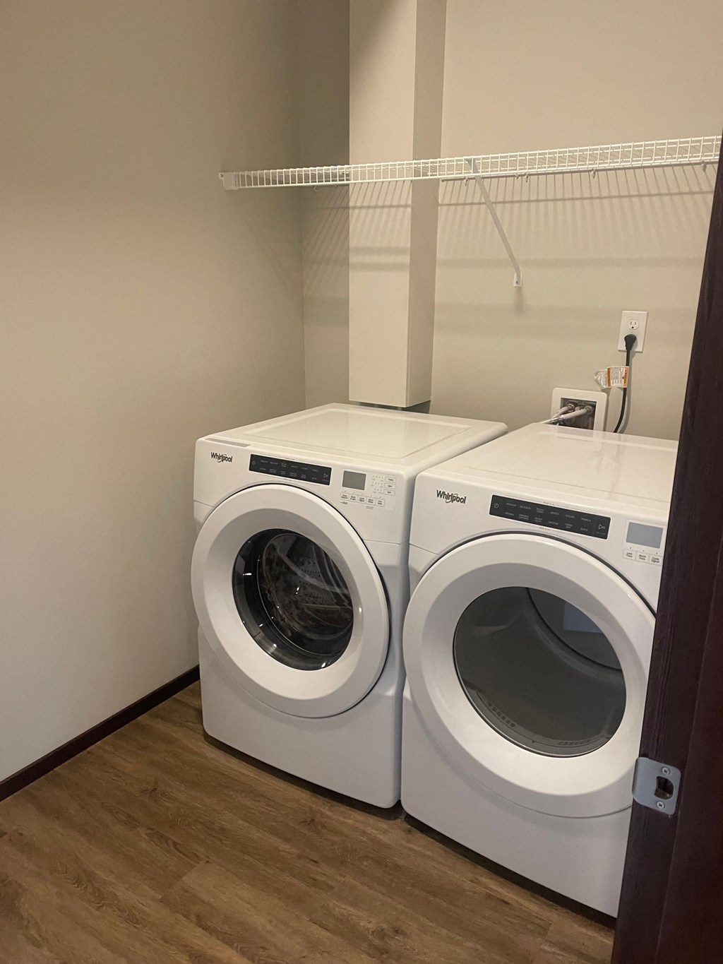 a washer and a dryer in a laundry room
