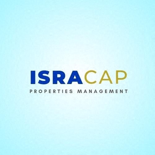 The image is a logo of ISRACAP Properties Management.