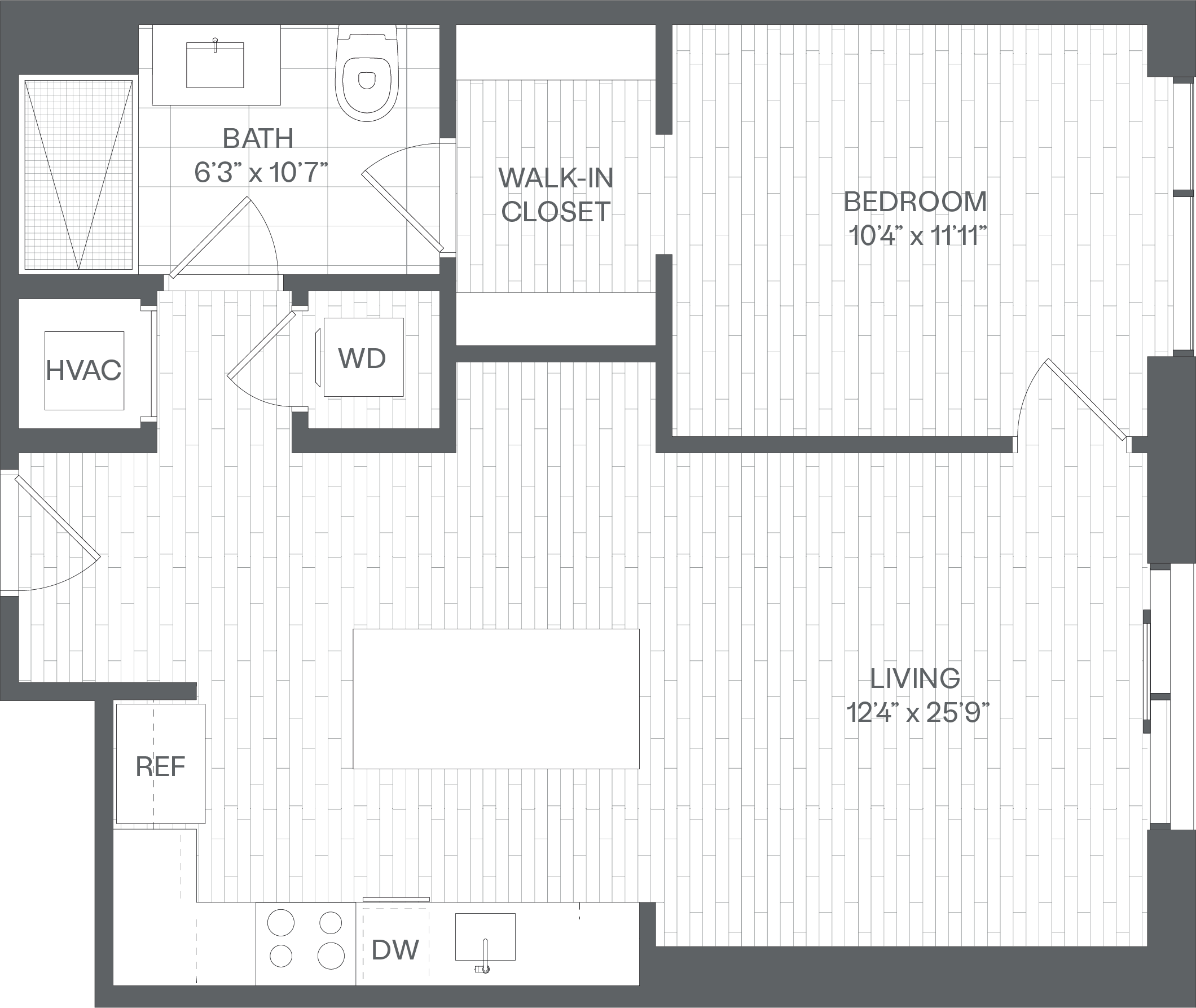1 Bed/1 Bath-AA3