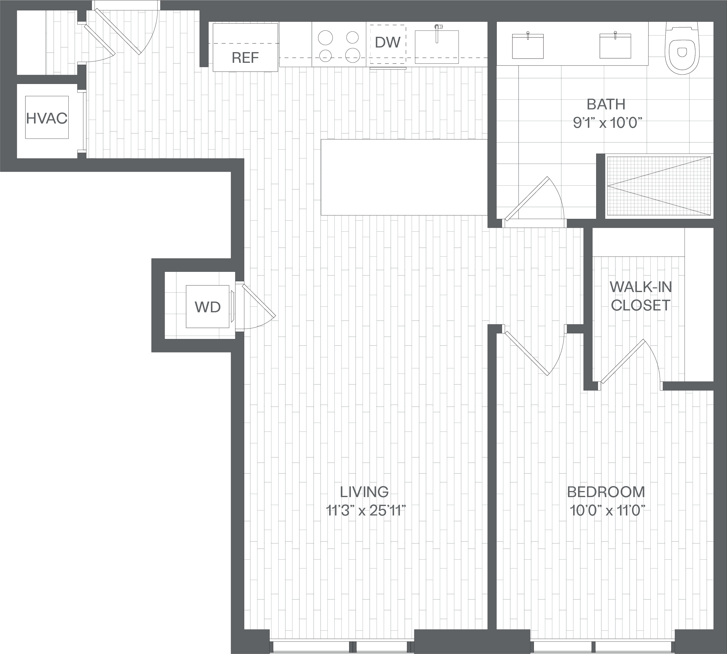 1 Bed/1 Bath-AG