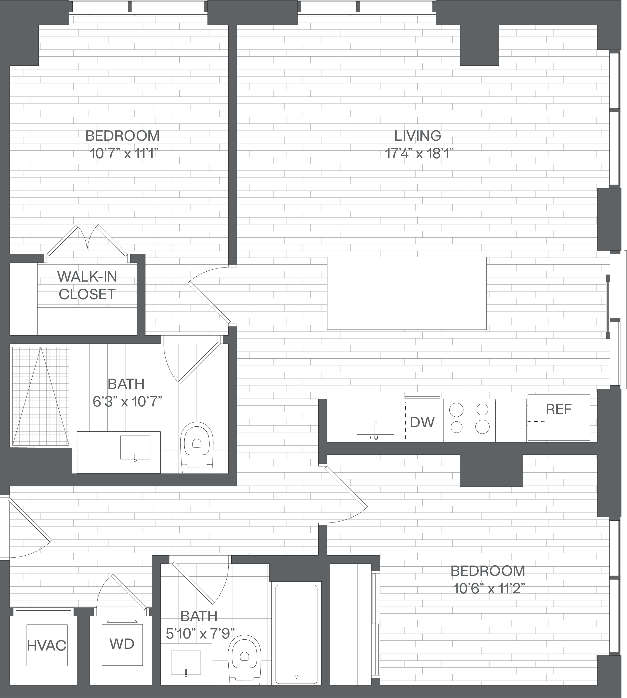 2 Bed/2 Bath-BE
