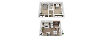 2 Bed Deluxe 1.5 Bath Townhome