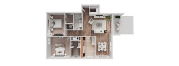 2 Bedroom 1.5 Bath