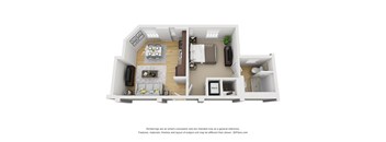 1bd/1ba Floorplan 3