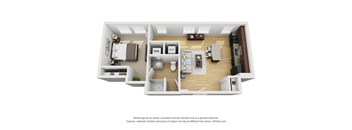 1bd/1ba Floorplan 8