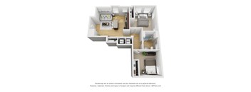 2bd/1ba Floorplan 6