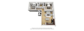 2bd/1ba Floorplan 9