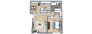 1 Bedroom, 1 Bathroom
