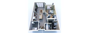 B 1 bed/1 bath