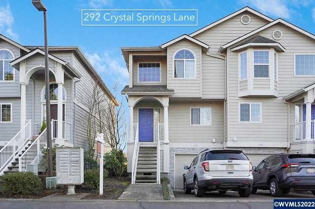 a house with two cars parked in front of it