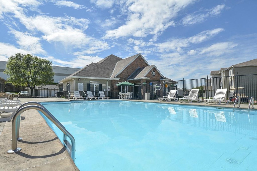 the swimming pool at the apartments for rent